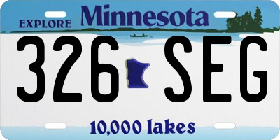 MN license plate 326SEG
