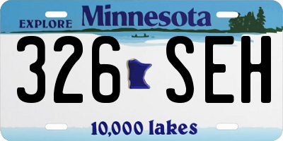 MN license plate 326SEH