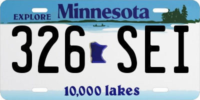 MN license plate 326SEI