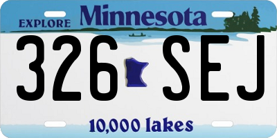 MN license plate 326SEJ