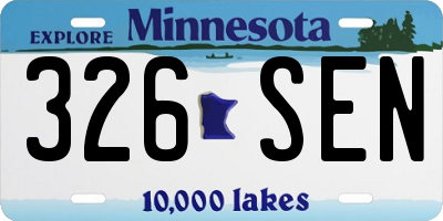 MN license plate 326SEN