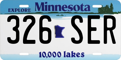MN license plate 326SER