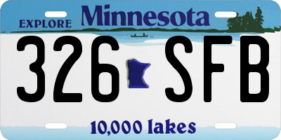 MN license plate 326SFB