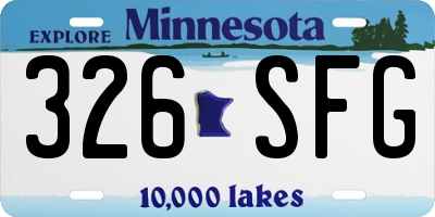MN license plate 326SFG