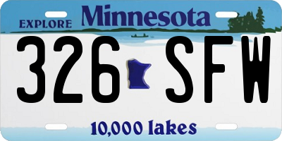 MN license plate 326SFW