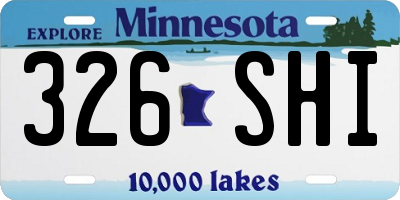 MN license plate 326SHI