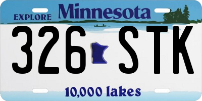 MN license plate 326STK