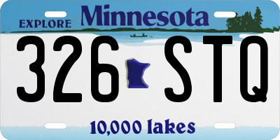 MN license plate 326STQ