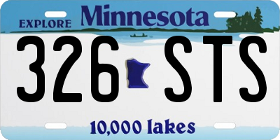MN license plate 326STS