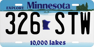 MN license plate 326STW