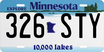 MN license plate 326STY