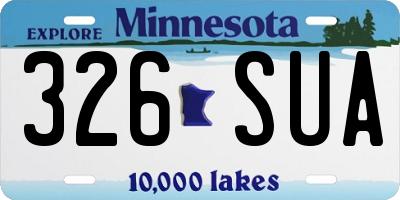 MN license plate 326SUA
