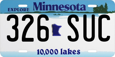 MN license plate 326SUC