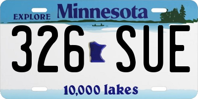 MN license plate 326SUE
