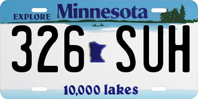MN license plate 326SUH