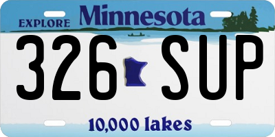 MN license plate 326SUP