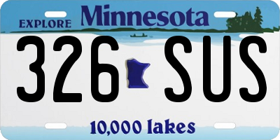 MN license plate 326SUS