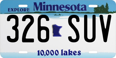 MN license plate 326SUV