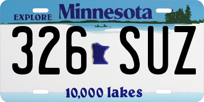 MN license plate 326SUZ