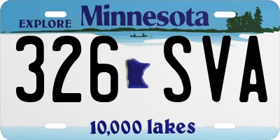 MN license plate 326SVA