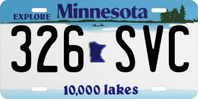 MN license plate 326SVC