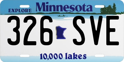 MN license plate 326SVE