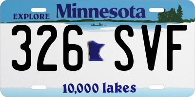 MN license plate 326SVF