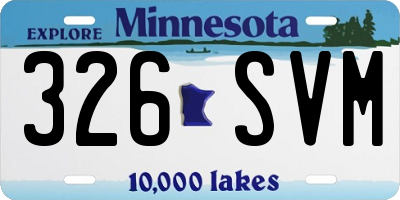 MN license plate 326SVM