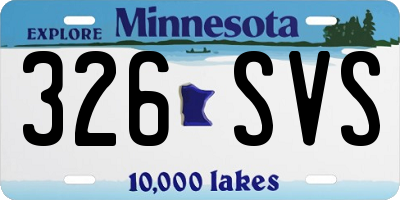 MN license plate 326SVS