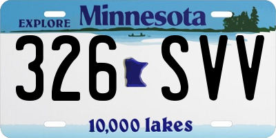 MN license plate 326SVV