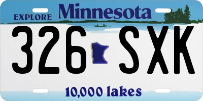 MN license plate 326SXK