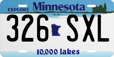 MN license plate 326SXL