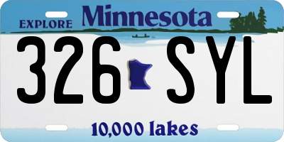MN license plate 326SYL