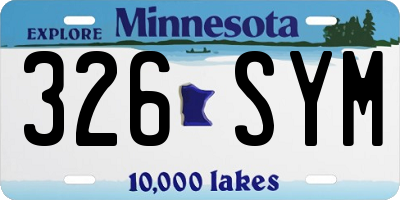 MN license plate 326SYM