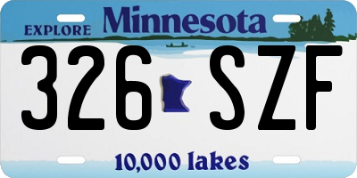 MN license plate 326SZF