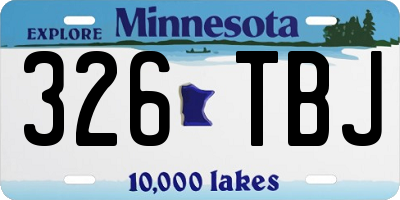 MN license plate 326TBJ
