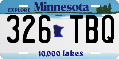MN license plate 326TBQ