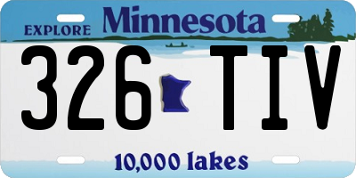 MN license plate 326TIV