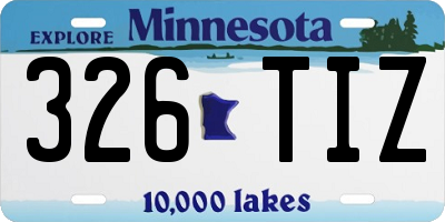 MN license plate 326TIZ