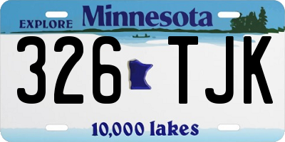 MN license plate 326TJK