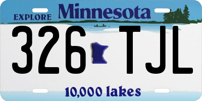 MN license plate 326TJL