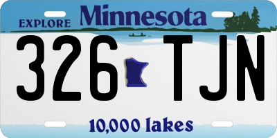 MN license plate 326TJN