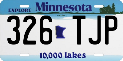 MN license plate 326TJP