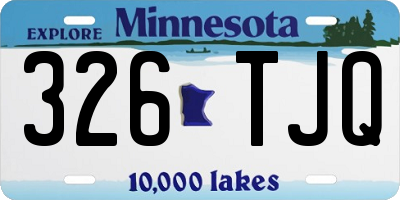MN license plate 326TJQ