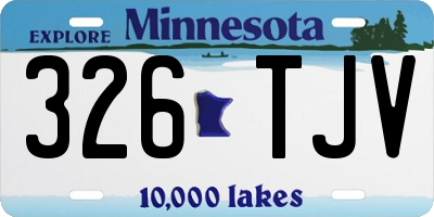 MN license plate 326TJV