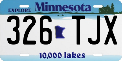 MN license plate 326TJX