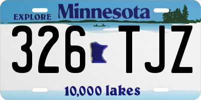 MN license plate 326TJZ