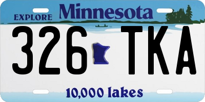 MN license plate 326TKA