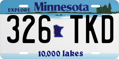 MN license plate 326TKD