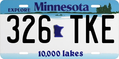 MN license plate 326TKE